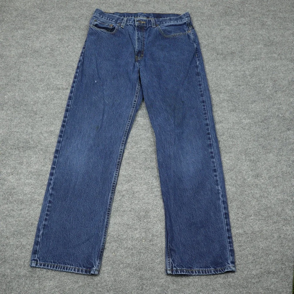 Faded Glory Jeans Mens 34x32 Blue Straight Leg 100% Cotton Denim Classic Fit